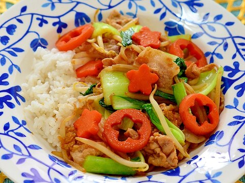 野菜が高いよ〜！安定☆肉野菜炒め丼